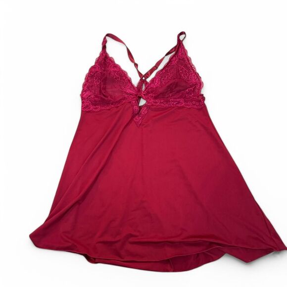 Torrid size XL Burgundy lace trim babydoll slip dress with adjustable straps - Picture 2 of 7